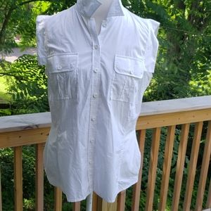 SALE⚡️ESCADA SPORT CAP SLEEVE BUTTON UP SZ 42/12